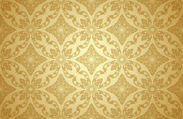 Thai art and asian style luxury banner gold background