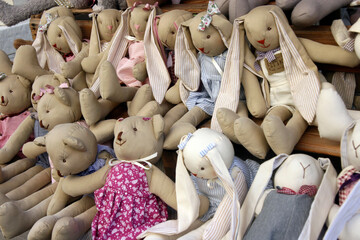 Soft bears and bunnies in the store Burgas (Bulgaria)