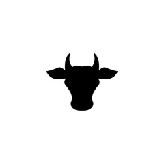 Cow head icon. Farm Animal. Beef, milk, lactose symbol.