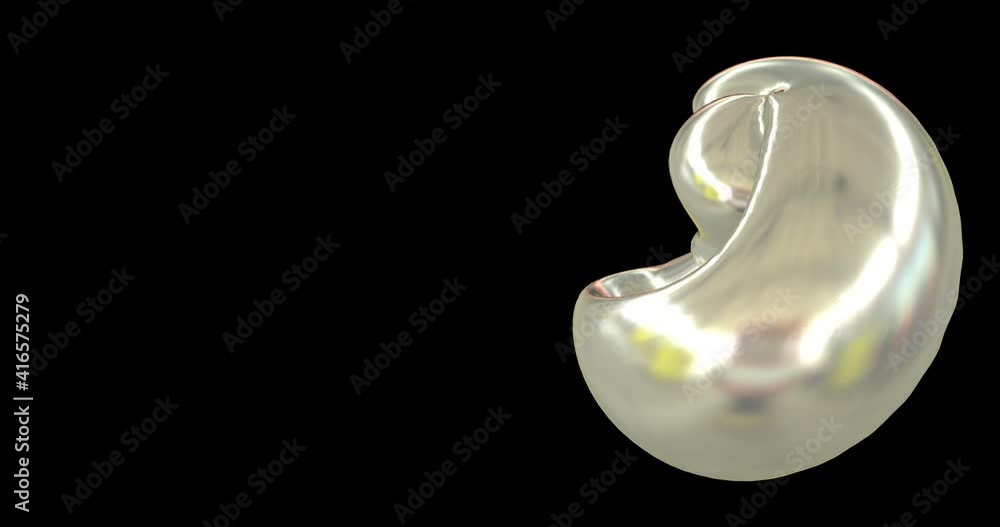 Poster liquid sphere floating on air with gradient colors. abstrct shiny soft liquid with sphere with trend