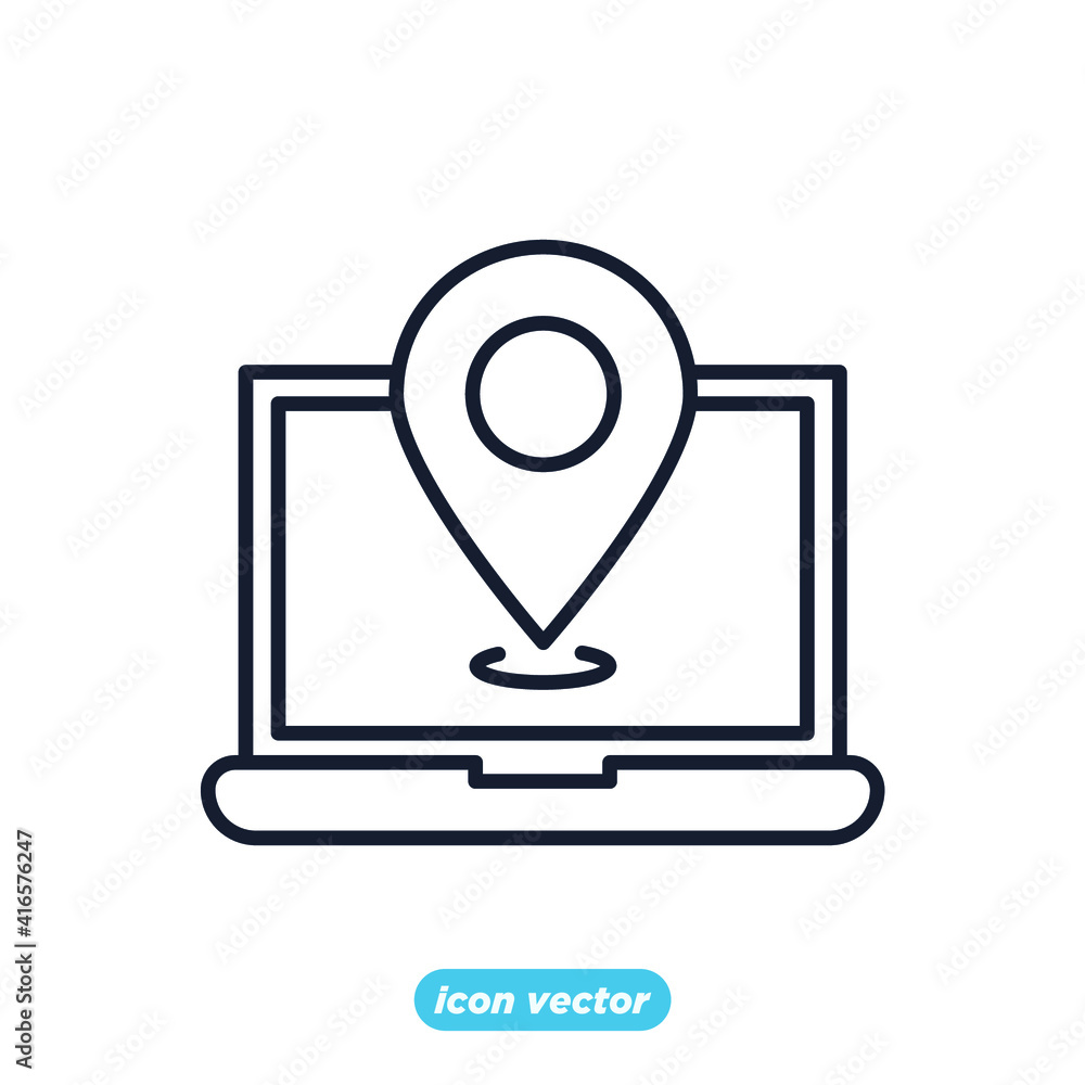 Poster local seo icon. search engine optimization symbol template for graphic and web design collection log