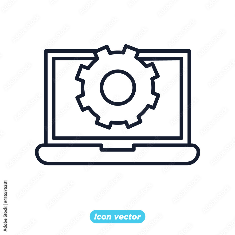 Poster seo website optimization icon. search engine optimization symbol template for graphic and web design