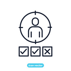 SEO audience targeting icon. Search Engine Optimization symbol template for graphic and web design collection logo vector illustration