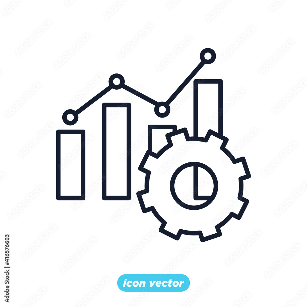 Poster seo web marketing analytics icon. search engine optimization symbol template for graphic and web des
