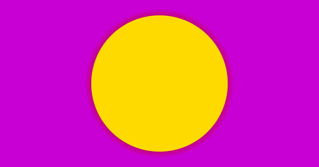 circle yellow on purple simple background for banner, copy space, paper circle yellow color and purple for background