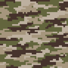 Camouflage pixel background, digital pattern. Vector military disguise