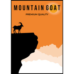 Goat wild poster Design minimalist vector design