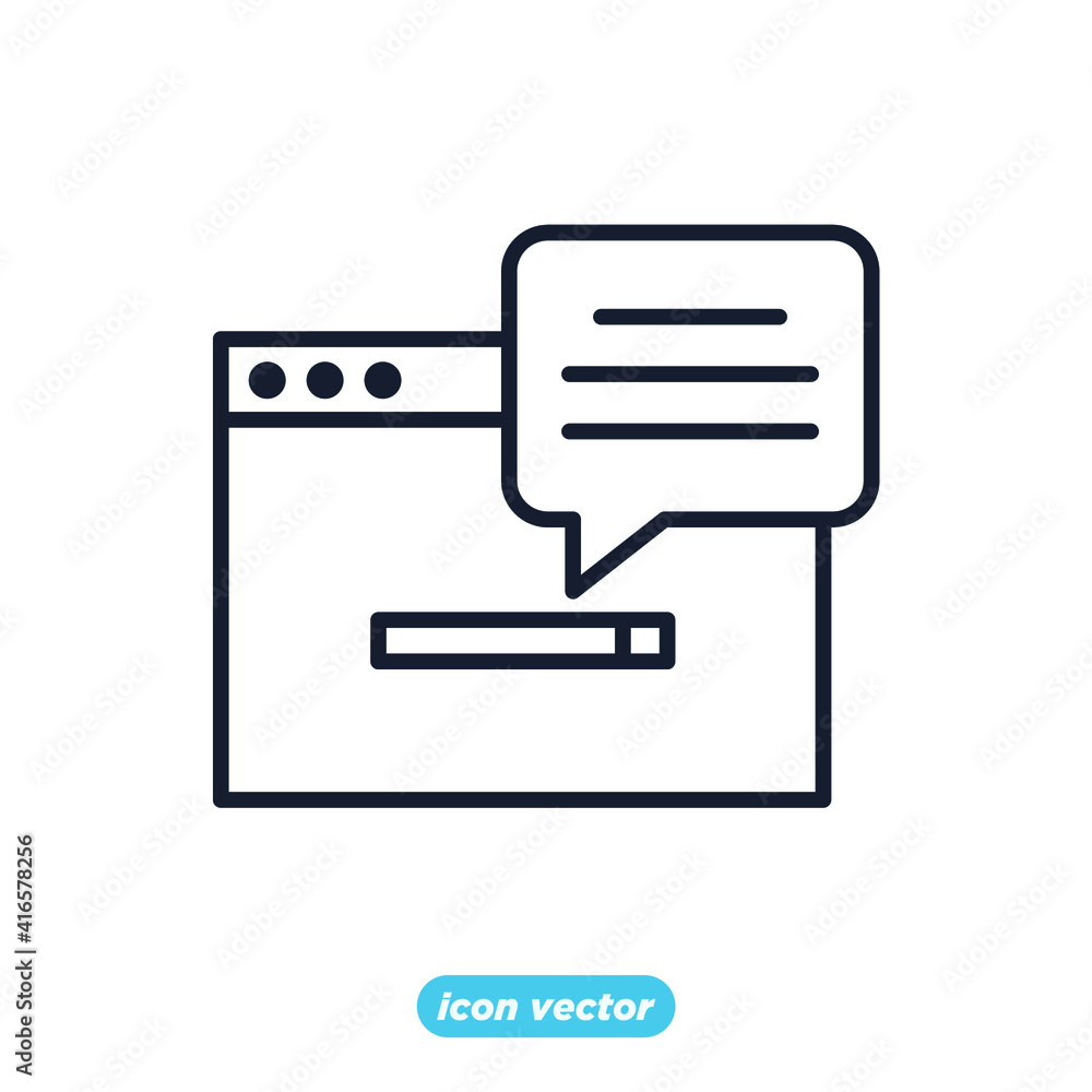 Poster seo online consulting icon. search engine optimization symbol template for graphic and web design co