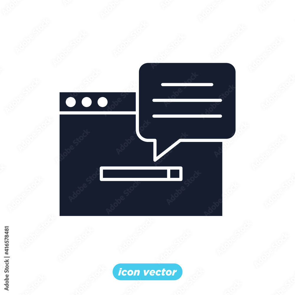 Poster seo online consulting icon. search engine optimization symbol template for graphic and web design co