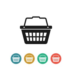 Basket flat vector icon. Purchase flat vector icon. Market flat vector icon