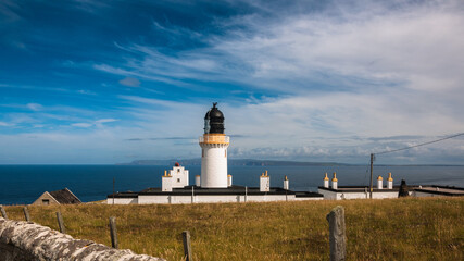 Fototapeta na wymiar Lighthouse north coast of scotland nc500 dunnet head