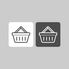 Basket flat vector icon. Purchase flat vector icon. Market flat vector icon