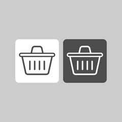 Basket flat vector icon. Purchase flat vector icon. Market flat vector icon