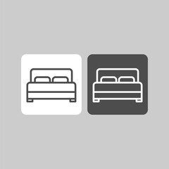 Plakat Bed flat vector icon. Hotel flat vector icon. Lodging flat vector icon
