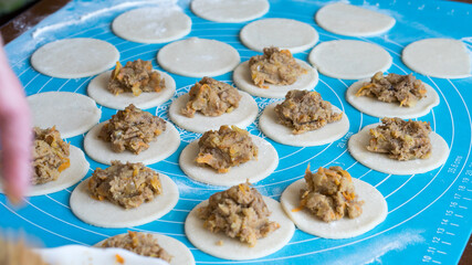 The process of making homemade dumplings
