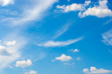 White clouds in blue sky