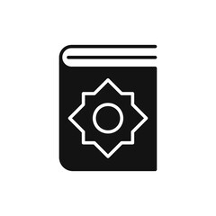 Holy Quran black book icon, islam and religion, vector graphics. Flat design icon