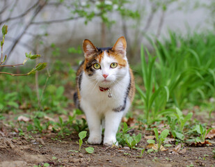 Cat has interesting original fur color.