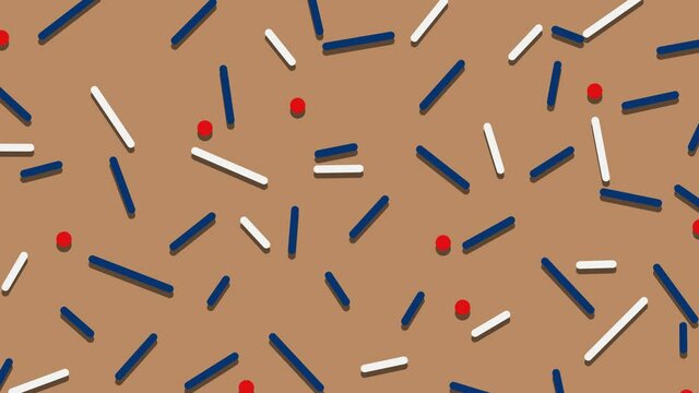 Trendy colorful fun shapes and pattern on seamless loop