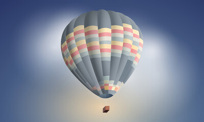 Fototapeta na wymiar Hot air balloon in the sky. Flight in a large hot air balloon. Freedom in the sky