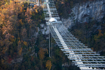 Suspension bridge in the Skypark in Sochi, Russia