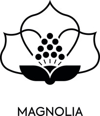 Logo Flower Magnolia Design Vector
