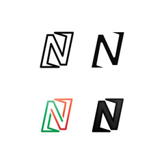 N logo font company logo business and letter initial N design vector and letter for logo