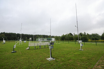 equipment of a meteorological station where they observe the weather