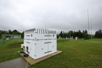 equipment of a meteorological station where they observe the weather