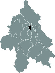 Black location map of the Belgradian Savski Venac municipality insdide the Serbian capital city of Belgrade, Serbia