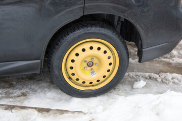 Spare wheel, replacement of tires on the car after a tire puncture.