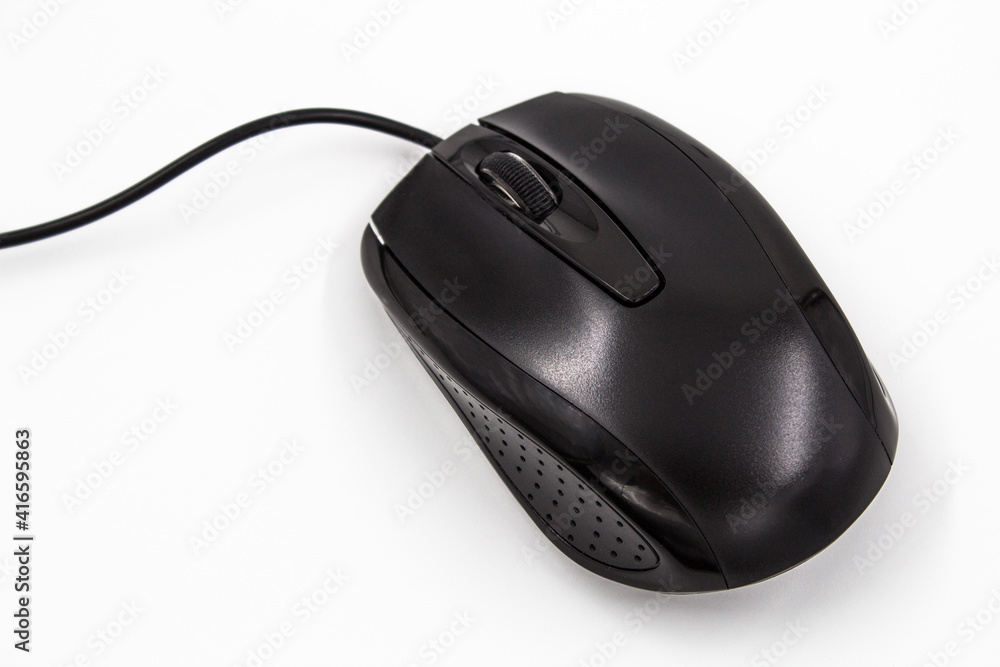 Fototapete black computer mouse. the pc mouse is an important component of every computer.