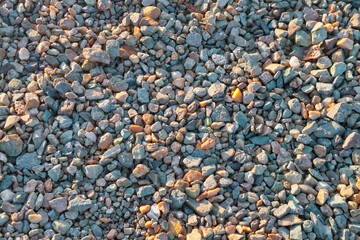 Crushed stones texture background. Stones construction rocks.