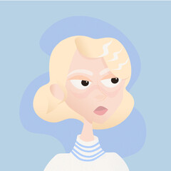 a blond girl in a sweater