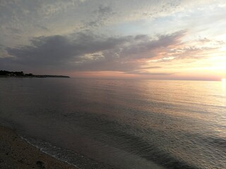Sunset over the Long Island Sound in Greenport, NY - July 2020