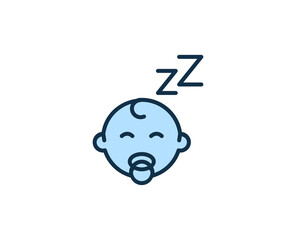Sleep line icon. High quality outline symbol for web design or mobile app. Thin line sign for design logo. Color outline pictogram on white background