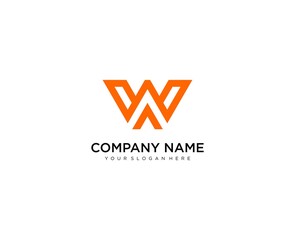 W lettering logo design. Creative minimal monochrome monogram symbol. Universal elegant vector sign design. Premium business logo type. Graphic alphabet symbol for company business identity