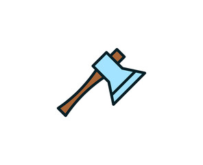 Axe line icon. Vector symbol in trendy flat style on white background. Travel sing for design.