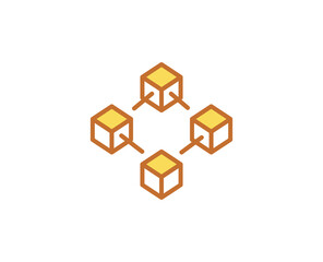 Obraz premium Line blockchain icon