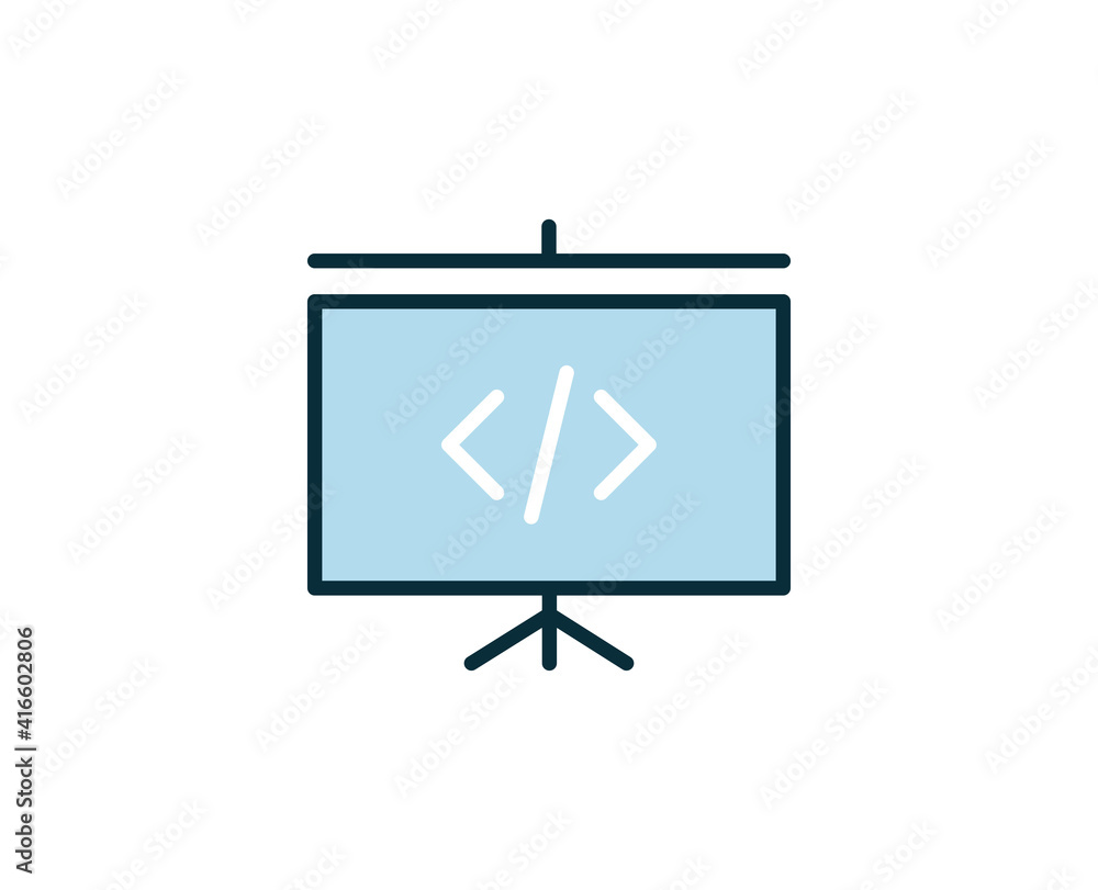Poster code premium line icon. simple high quality pictogram. modern outline style icons. stroke vector ill