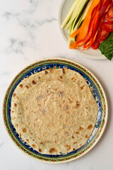 Making a vegan tortilla wrap