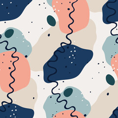 Seamless pattern with abstract shapes