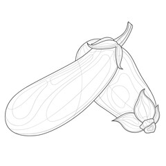 Eggplant.Coloring book antistress for children and adults.