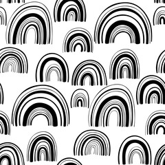 Black and white abstract vector seamless pattern