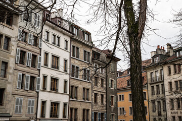 Fototapeta na wymiar View at Place du Bourg-de-Four, Geneva, Switzerland
