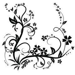 Vintage floral ornament, Hand drawn decorative element, vector illustration of floral element isolated on white background, design for page decoration cards, wedding, banner, frames