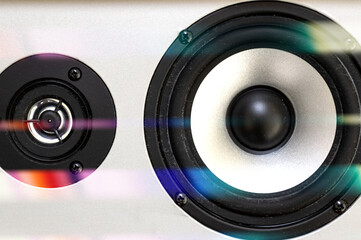 Audio speaker. The musical equipment. Close-up