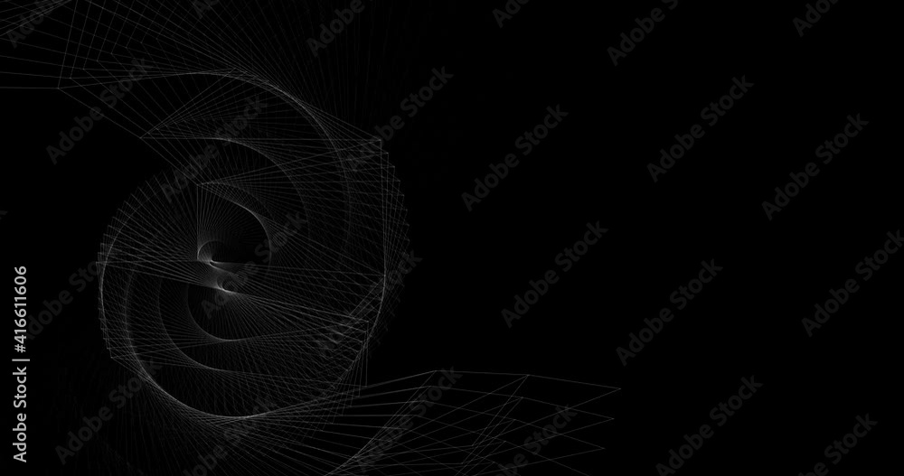 Poster spiral vortex wireframe techonology background. lines and geometric pattern