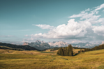 Panoramic view of the Dolomites, Italy.