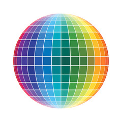 Obraz premium Abstract circle with colorful square tiles. Rainbow spectrum mosaic round shape. Flat style.